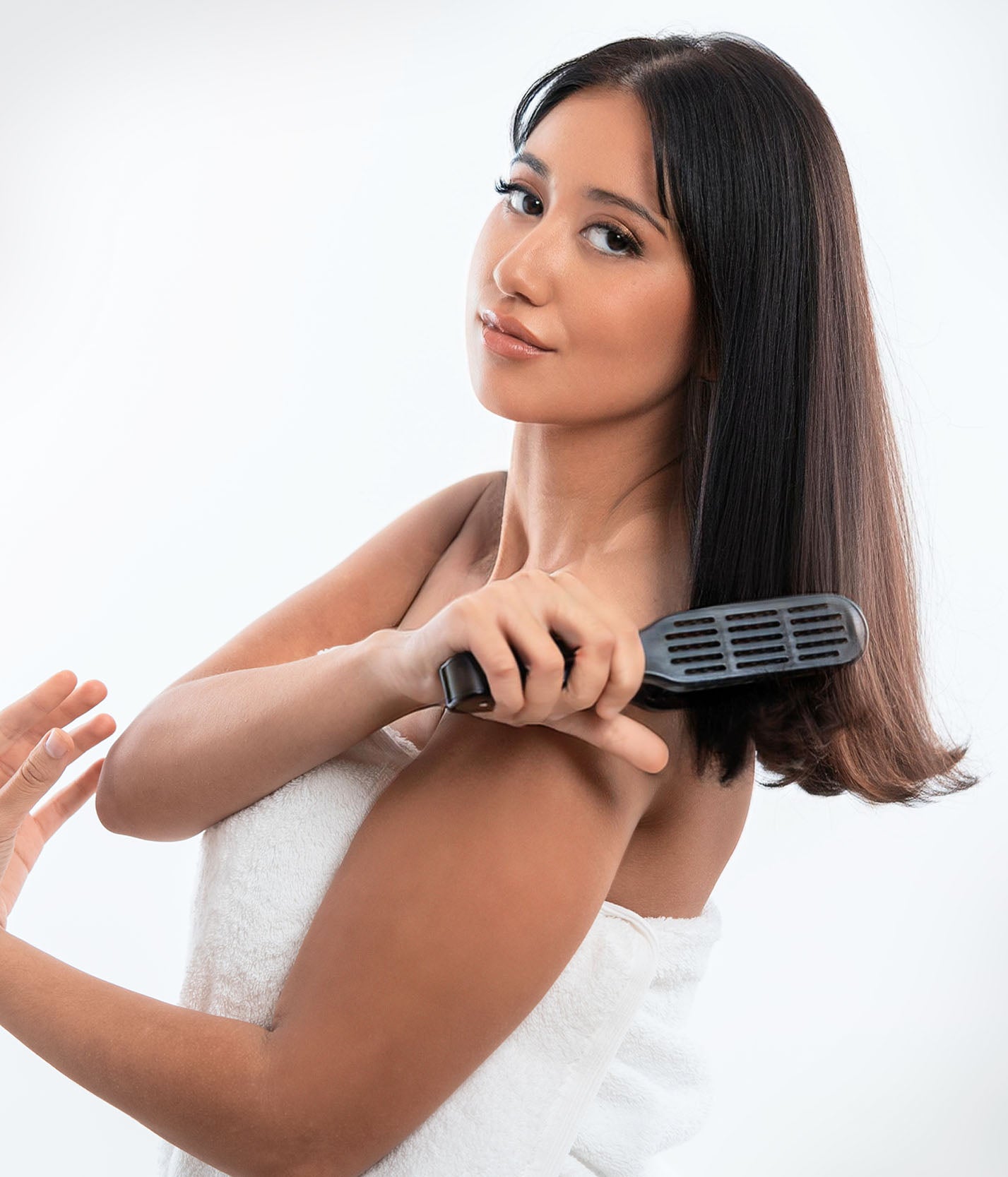 Brosse à cheveux lissante en nylon