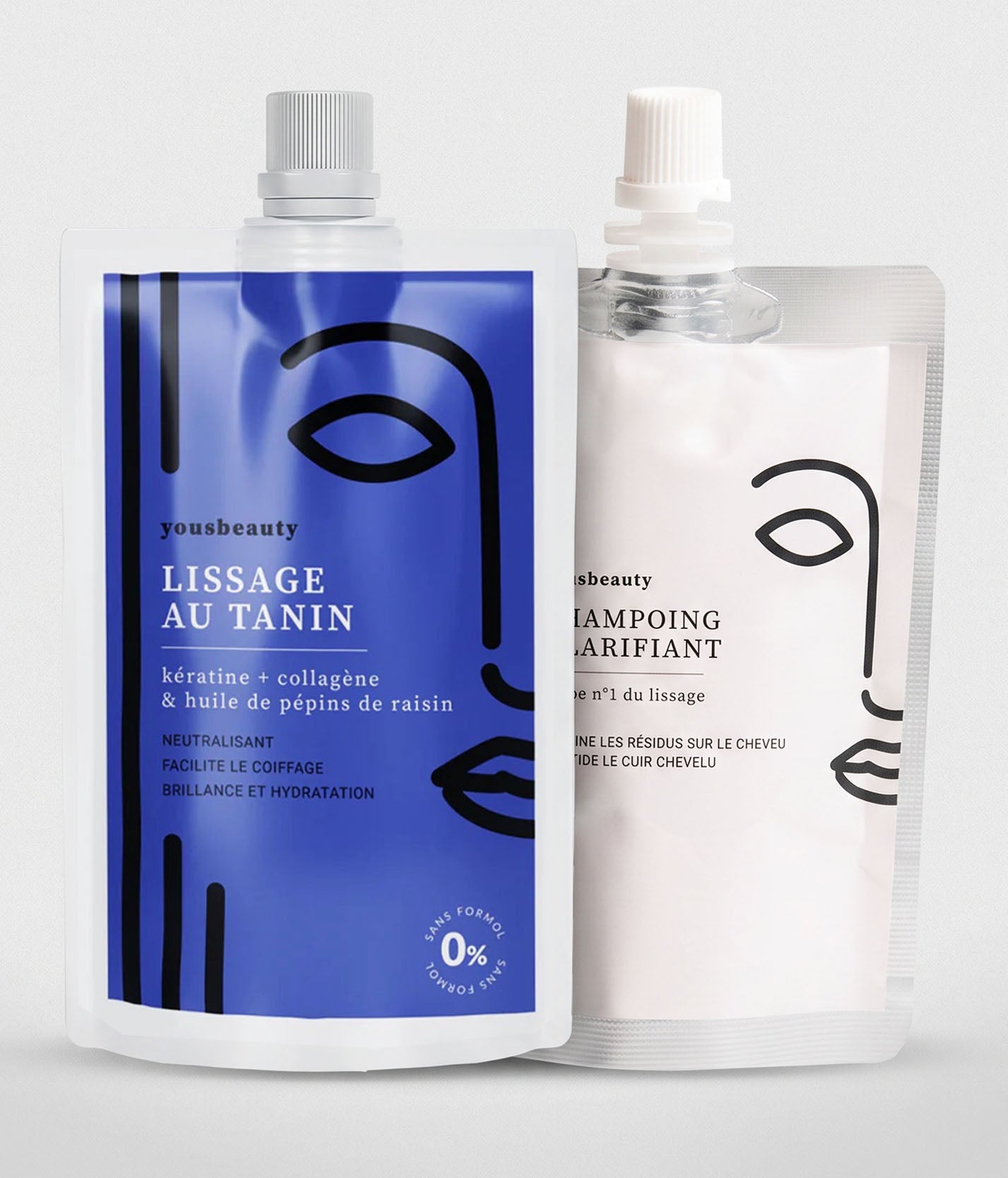 Lissage au tanin à l’huile de pépins de raisin + shampoing clarifiant